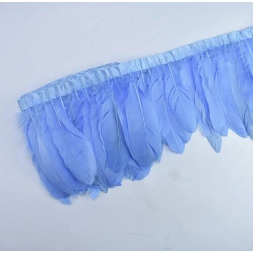 2Meters Natural Dyed Goose Feather Trims Real Geese Feather Fringes Ribbons 15-20CM 6-8" Feathers for Crafts Plumas Decoration