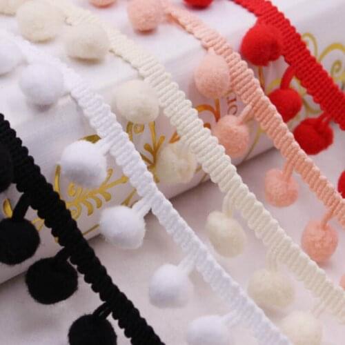 20YARDS Pom Pom Lace Fabric Tassel Ball Fringe Ribbon DIY Material Apparel Sewing Accessories Trim Decoration