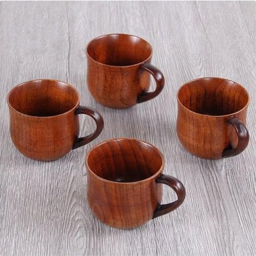 4 pcs/Set Japan and South Korea simple fashion hand cup Jujube wood cup Simple green environmental protection gift coffee cups