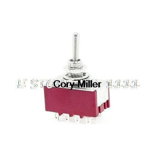 4PDT 4P2T ON-ON 12 Terminals Mini Toggle Switch 6A/125VAC 2A/250VAC Latch