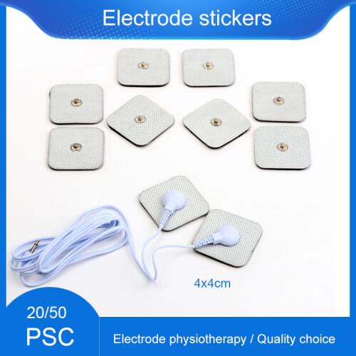 20/50pcs 4*4cm Electrode Pads TENS Conductive Gel Body Acupuncture Therapy Massager Therapeutic Pulse Stimulator Electro Sticker