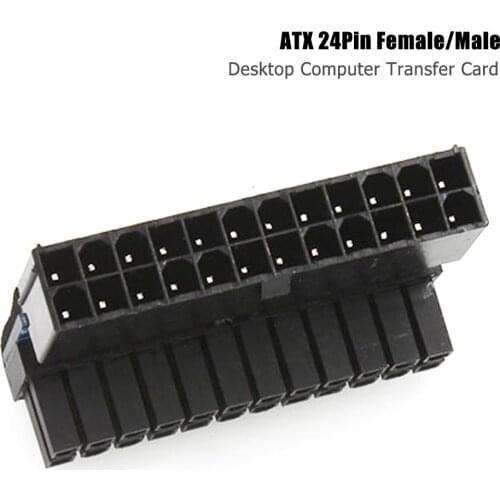 90 Degree ATX 24Pin Female to Male Connector Excellent ABS Plastics Prolonged Durable Power Adapter for 24Pin Motherboard