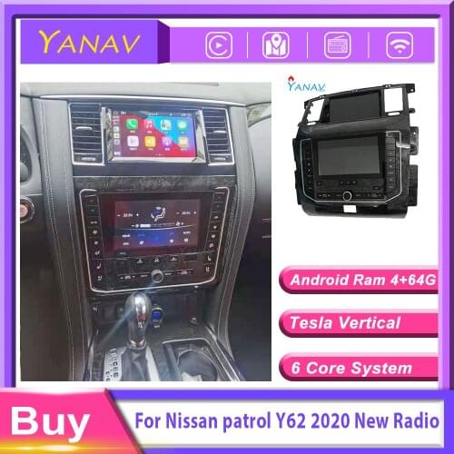 2 din Android car radio audio receiver for Nissan patrol Y62 2012-2019 car GPS navi multimedia player Modified to 2020 new media