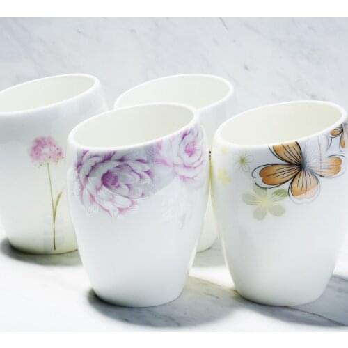 Health and environmental protection mouthwash cup simple bone china ceramic brush teeth wash cup pure Bone China