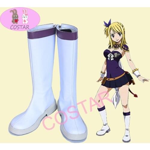 COSTAR Anime FAIRY TAIL Cosplay Shoes Boots Lucy Heartfilia Cosplay Shoes Halloween Daily Leisure Shoes Women Cosplay Shoes