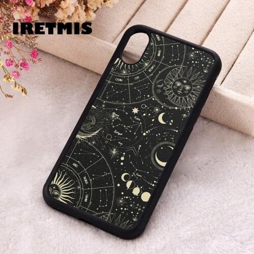 Iretmis 5 5S SE Phone Cover Case for iPhone 6 6S 7 8 Plus X Xs XR 11 12 Mini Pro Max Rubber Sun Moons, & Star Signs Astrological