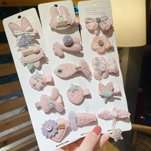 5pcs Children Cute Cartoon Hairpins Barrettes Girls Lovely Animal Flower Hair Clips Kids Baby Sweet Princess Hair Accessories