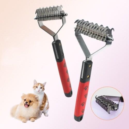 Double Sides Removal Comb for Dogs Cat Pet Fur Knot Cutter Hair Brush Dog Grooming Shedding Tools Pet Products