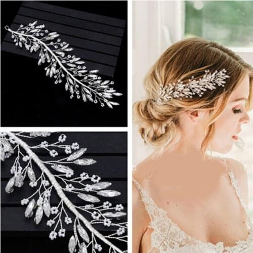 Elegant Wedding Bridal Hair Accessories Handmade Jewelry Crystal Rhinestone Bridal Party Hair Comb Hairpins Head Chain Headpiece
