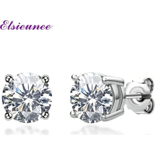 Женские золотые серьги ELSIEUNEE China At AliExpress