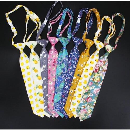 Boys Necktie Cotton Cartoon Neck Tie for Children Suits 6cm Print Ties Slim Girls Tie Gravatas Animal Printed Rubber Tie