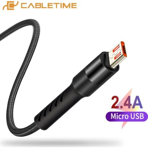 CABLETIME Micro USB Mobile Cable USB Cable for Samsung Xiaomi Android USB 2.4A Charge Cord Micro usb Charger Phone Cable C246
