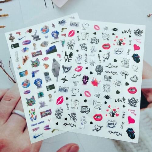 Fashion New Arrival 3D DIY Japanese Style Nail Stickers Fingernail Decals Thin Light Nail Art American Architecture Sculpture