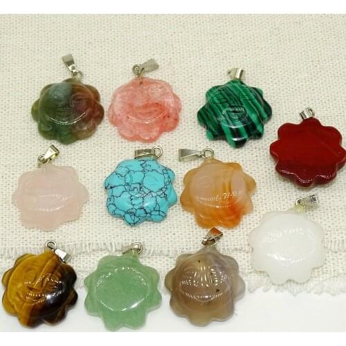 Natural Carved stone smile face stone pendant DIY bracelet necklace accessories hang wholesale