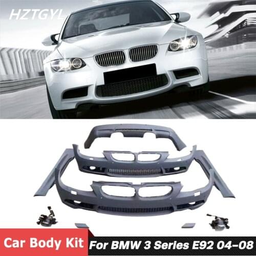 PU Unpainted Front Rear Bumper Side Skirts Car Body Kit For BMW 3 Series E92 E93 325i 330i 335i Facelift M3 Style 2004-2008