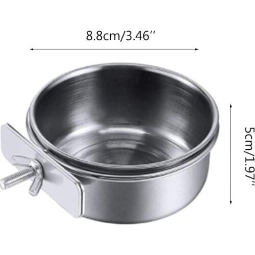 Stainless Steel Bird Feeder Set Parrot Feeding Dish Cups Food Water Bowls Bird Food Holder for Cages Small Animals Feeding GXMA