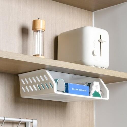New Under Desk Storage Box Large Wall-mounted Accessories Organizer Drawer Office Sundries Kitchen Cabinet Closet Holder Bin Box