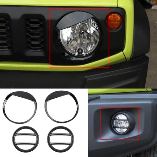 ABS Bird Front Headlight Cover & Alloy Fog Light Trim For Suzuki Jimny 2019-2020