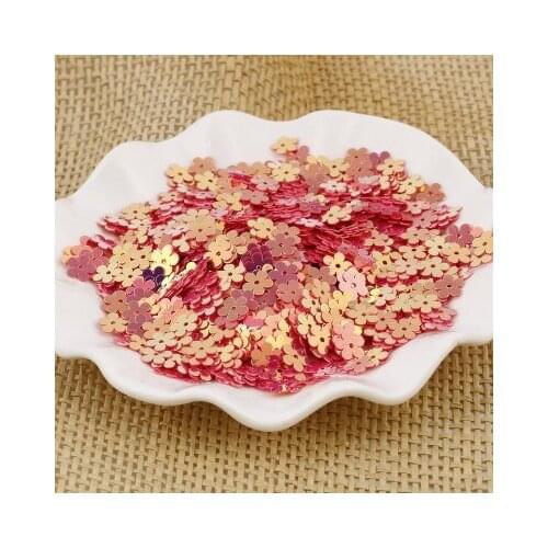 7mm Flat Flower Platting Golden Centre Hole Loose Sequin Paillette Sewing,Wedding Craft,Kids DIY Garment Accessory Red