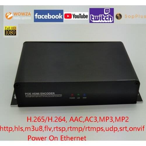 POE H.265/H.264 HDMI video Encoder via HTTP RTSP RTMP/RTMPS UDP ONVIF SRT NVR