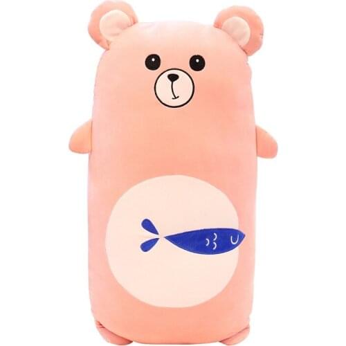 Dropshipping shopify service 1 PC New cute animal doll Bear doll plush toy holding sleeping plush toy strip pillow girl doll