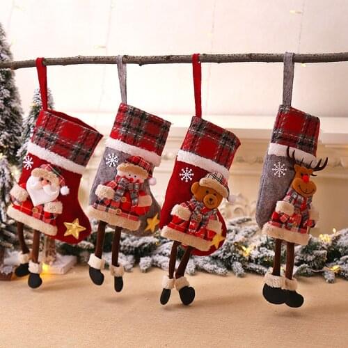 Christmas Socks Gift Bag For Christmas Party Decorating New Style Creative Doll Christma Tree Pendant Christmas Decoration L/M/S