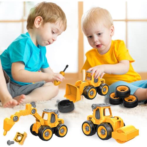 DIY Disassembly Engineering Vehicle Detachable Assembly Toy Car Set Assembly Excavator Bulldozer Childrens Educational Toys