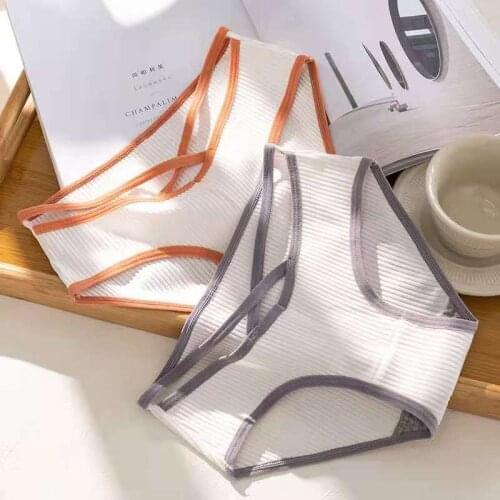 Sexy Cotton Hollow Striped Womens Panties Underwear Low Waist Soft Female Skin-friendly Underpants Brief