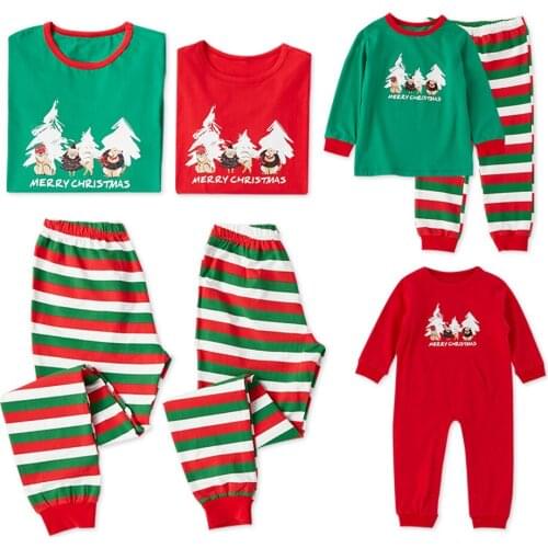 Family Match Christmas Pajamas Set 2019 New Xmas Hot Sale Mum Dad Kid Baby Sleepwear Nightwear Home wear Family Matching Pjs Set