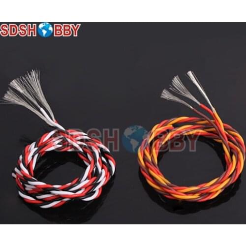 DIY Futaba /JR Color 22# 22AWG Servo Extension Cable/ Twisted Wire 1M without Connector