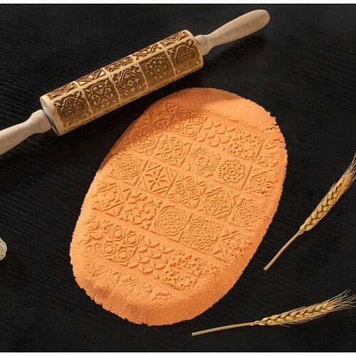 Christmas Moose Cartoon Digital Alphabet Pattern Embossing Rolling Pin Baking Cookie Biscuit Fondant Cake Dough Engraved Roller