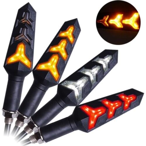 LED Turn Signals for Motorcycle Flasher Flowing Turn Signal Indicators Built Relay Motorbike Arrows Brake Light Bendable