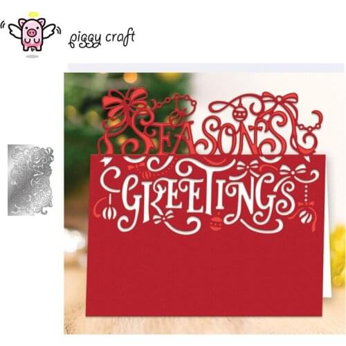 Piggy Craft metal cutting dies cut die mold Season greetings frame Scrapbook paper craft knife mould blade punch stencils dies