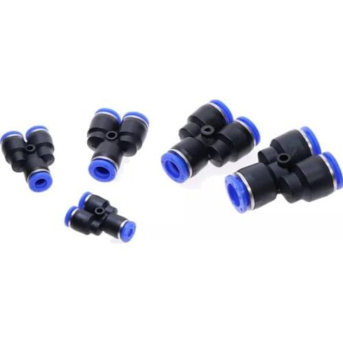 5PCS/lot "Y" Pneumatic Connector Tee Union Push In Fitting for Air Pipe joint OD 4 6 8 10 12 14 16MM Pneumatic Fittings PY