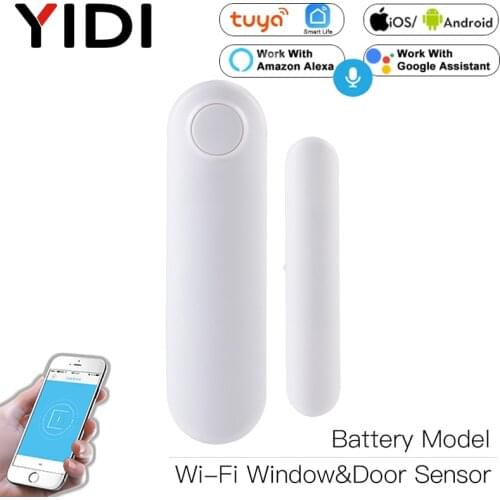 WiFi Smart Door Window Sensor APP Notification Alert Home Alarm Security Detector Compatible With Alexa GoogleHome Voice control