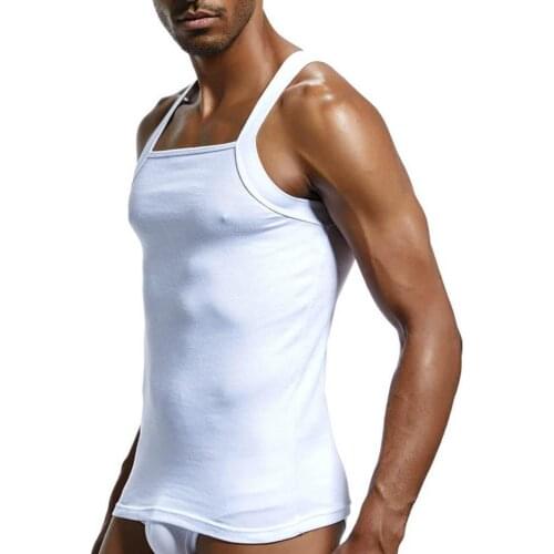 Vest Casual Men Solid Color Sleeveless Slim Vest Breathable Fitness Cotton Tank Top Mens Clothing 2021