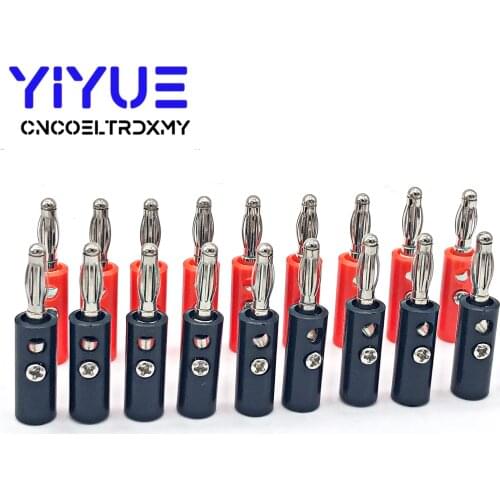 20 Pcs 4mm Banana Plug Red and Black Length 40mm Connector
