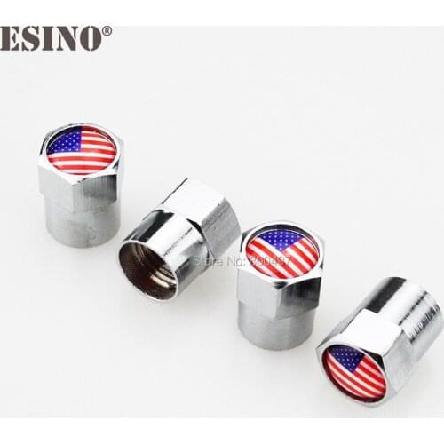 200 x Car Styling Stainless Zinc Alloy America National Flag Car Tire Valve Caps Wheel Tires Tyre Stem Air Cap Airtight Covers