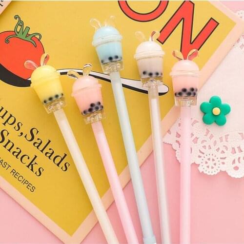 32 pcs/lot Creative Milk Tea Gel Pen Cute 0.5 mm black Ink Signature Pens Promotional Gift School Supplies