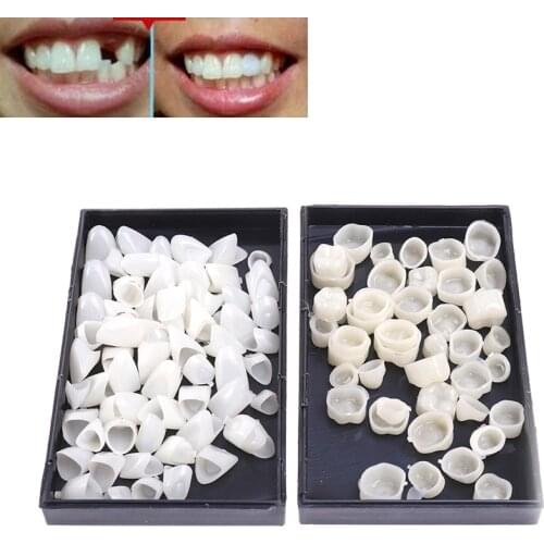50Pcs/Box Dental Crowns Teeth Realistic Oral Care Posterior Molar Crown Whitening Resin Porcelain Materials Temporary Teeth