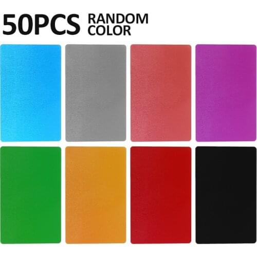 50pcs New Aluminum Alloy Laser Marking Business Card Blank Random Colors 85x54x0.17mm