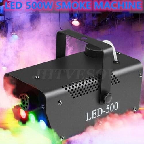 500W Mini Smoke Fog Machine Disco DJ Party Wedding Bar Remote Control Fogger With RGB LED smoke effect light