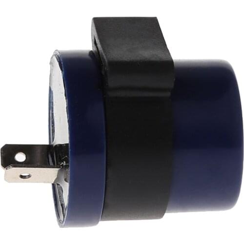 652F DC 6V 12V Input Motorcycle Blue Inbuilt Beeper Flasher Turn Signal LED Blinker 2 Pins Motor Buzzer Flasher Relay Indicator