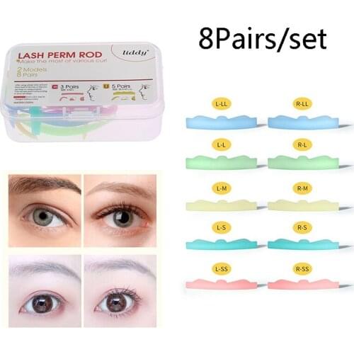 8pair 3D Eyelash Perming Pad Silicone Eyelashes Perming Curler Reusable Lash Lift Shield Pad For Perfect Lasting Eyelash Lifting