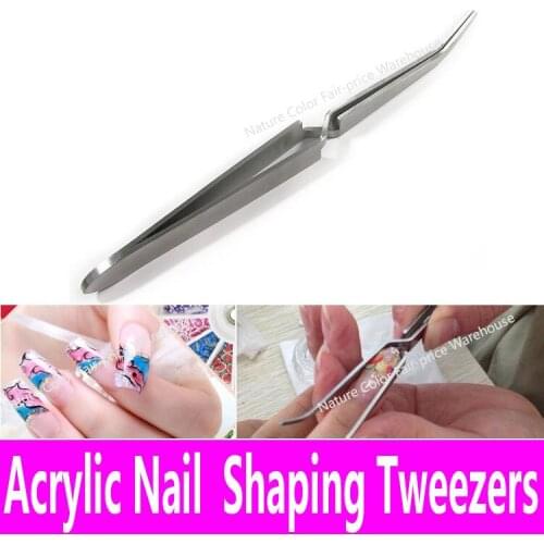 Acrylic Nail Shaping Tweezers Stainless Steel Multi-Function Nail Clip Manicure Tool Tweezers for UV Gel C Curve China Pinchers