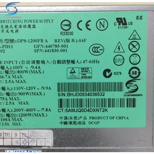 Free ship by SPSR ,DL580G5 800/1200W 437572-B21 PC Power Supply 441830-001 438202-001 DPS-1200FB A