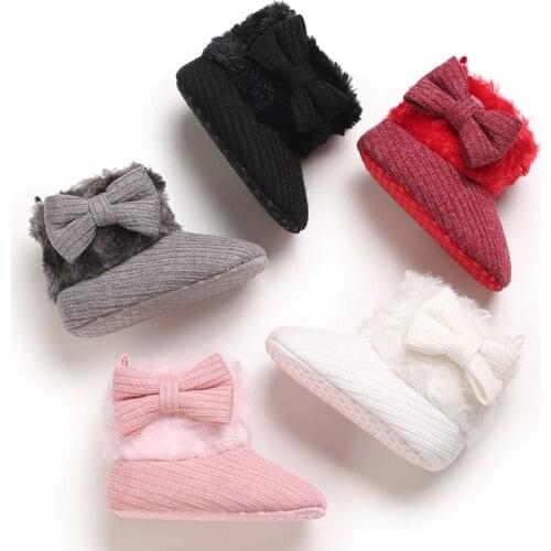 Baby Kid Girls Knitted Cute Boots 5 Colors Toddlers Soft Sole Short Warm Soft Snow Boys Girls Boots Shoes 0-18 Months