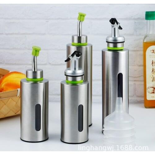 Stainless steel oil bottle leak-proof oil pot edible oil tank oil bottle sauce oil tank seasoning bottle vinegar bottle
