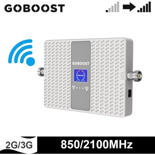 GOBOOST Dual Band Signal Booster 2g 3g CDMA 850 4g 2100 Mhz Cellular Amplifier Mobile Phone Repeater ( B1+B5)