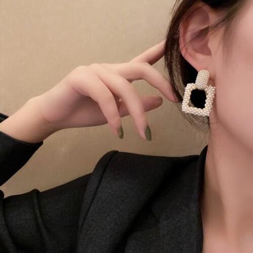 Summer new style personality creative square pendant earrings luxury fashion casual dance party earrings for women